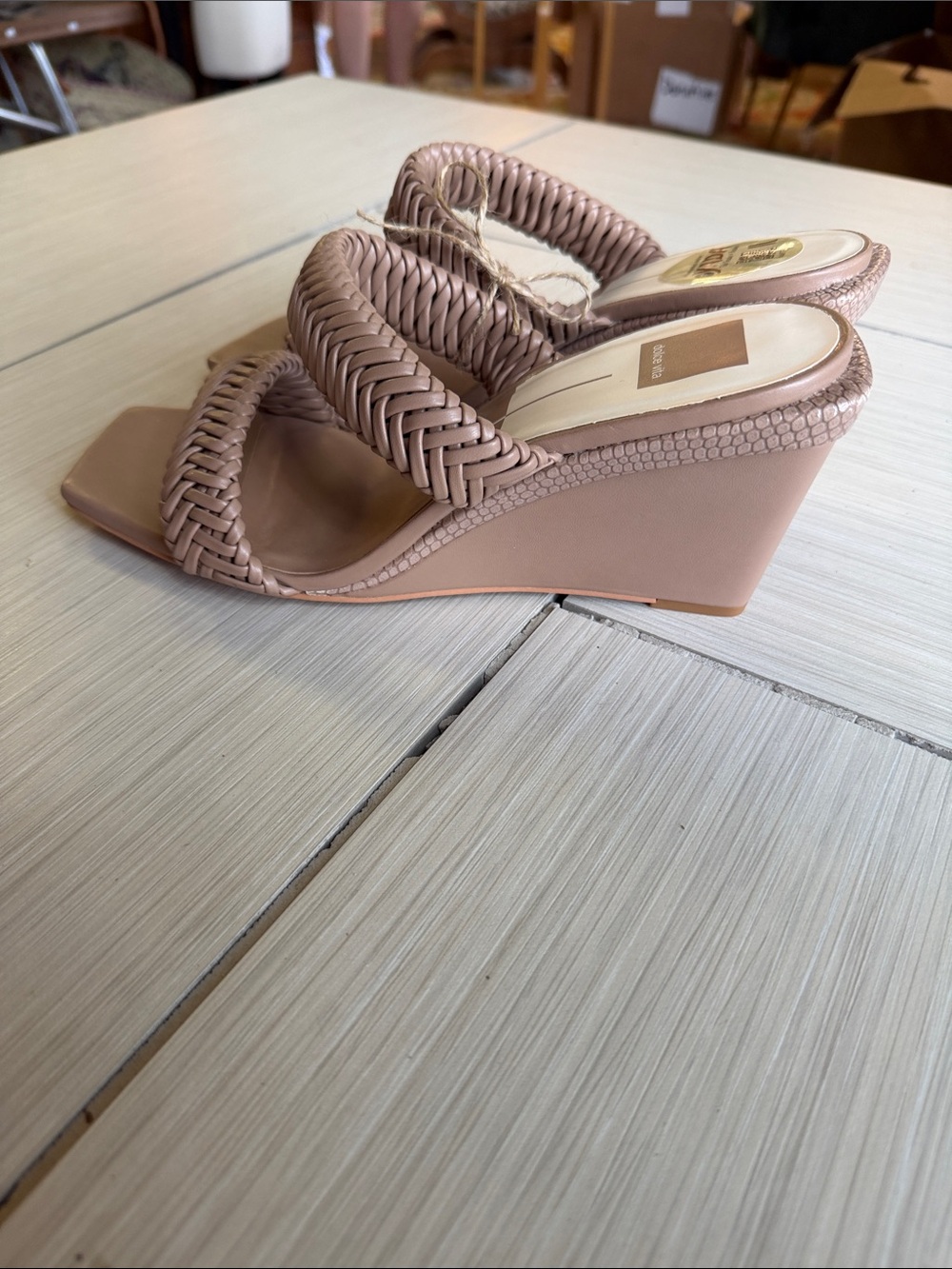 Dolce Vita Braided Wedge Sandals in Dusty Blush